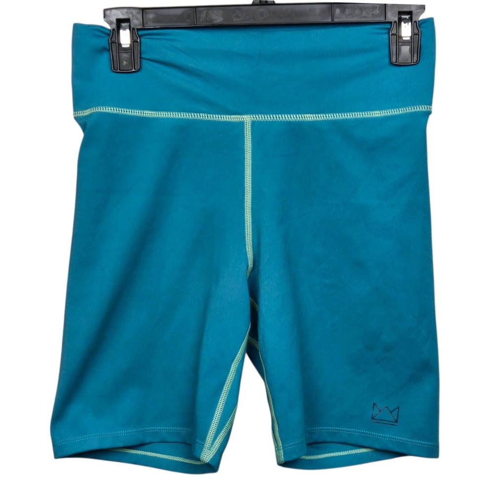 Royal‎ Change Teal Blue Bike Shorts Activewear High Waist Fitness  Womens Size M